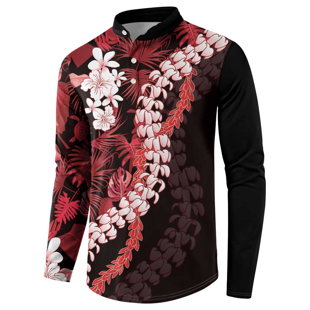 Ulaula Aloha Hawaii Lei Button Sweatshirt Tropical Flowers Elegant Vibe - Polynesian Pride
