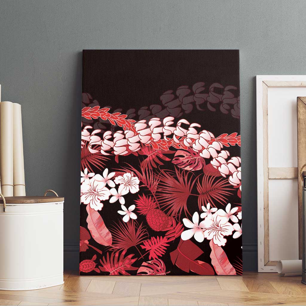 Ulaula Aloha Hawaii Lei Canvas Wall Art Tropical Flowers Elegant Vibe - Polynesian Pride
