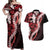 Ulaula Aloha Hawaii Lei Couples Matching Off Shoulder Maxi Dress and Hawaiian Shirt Tropical Flowers Elegant Vibe - Polynesian Pride