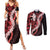 Ulaula Aloha Hawaii Lei Couples Matching Summer Maxi Dress and Long Sleeve Button Shirt Tropical Flowers Elegant Vibe - Polynesian Pride