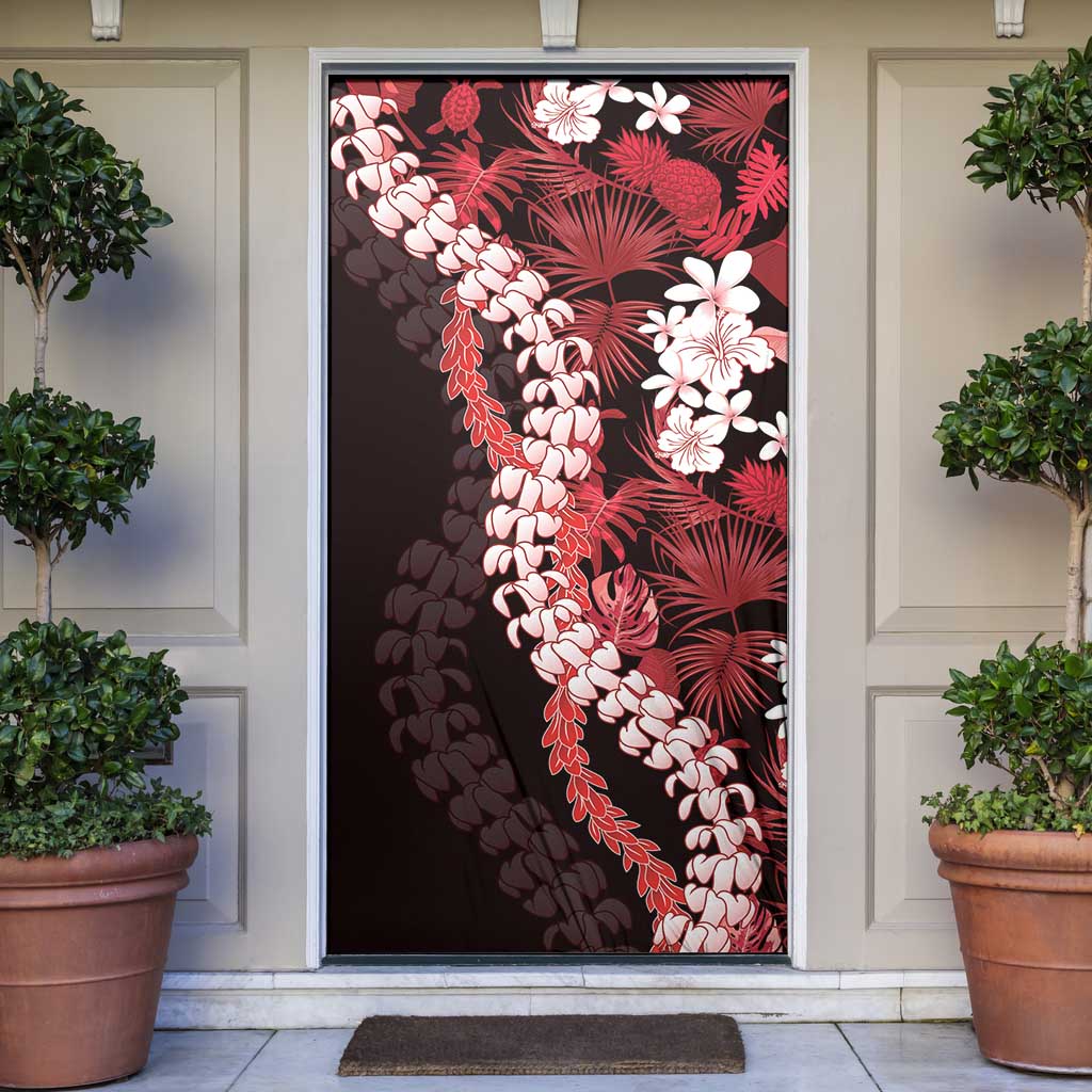 Ulaula Aloha Hawaii Lei Door Cover Tropical Flowers Elegant Vibe - Polynesian Pride