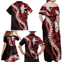 Ulaula Aloha Hawaii Lei Family Matching Off Shoulder Maxi Dress and Hawaiian Shirt Tropical Flowers Elegant Vibe LT14 - Polynesian Pride