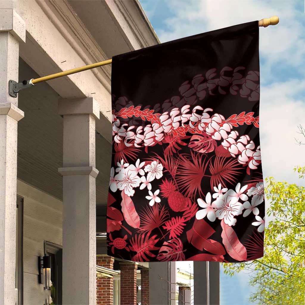 Ulaula Aloha Hawaii Lei Garden Flag Tropical Flowers Elegant Vibe - Polynesian Pride