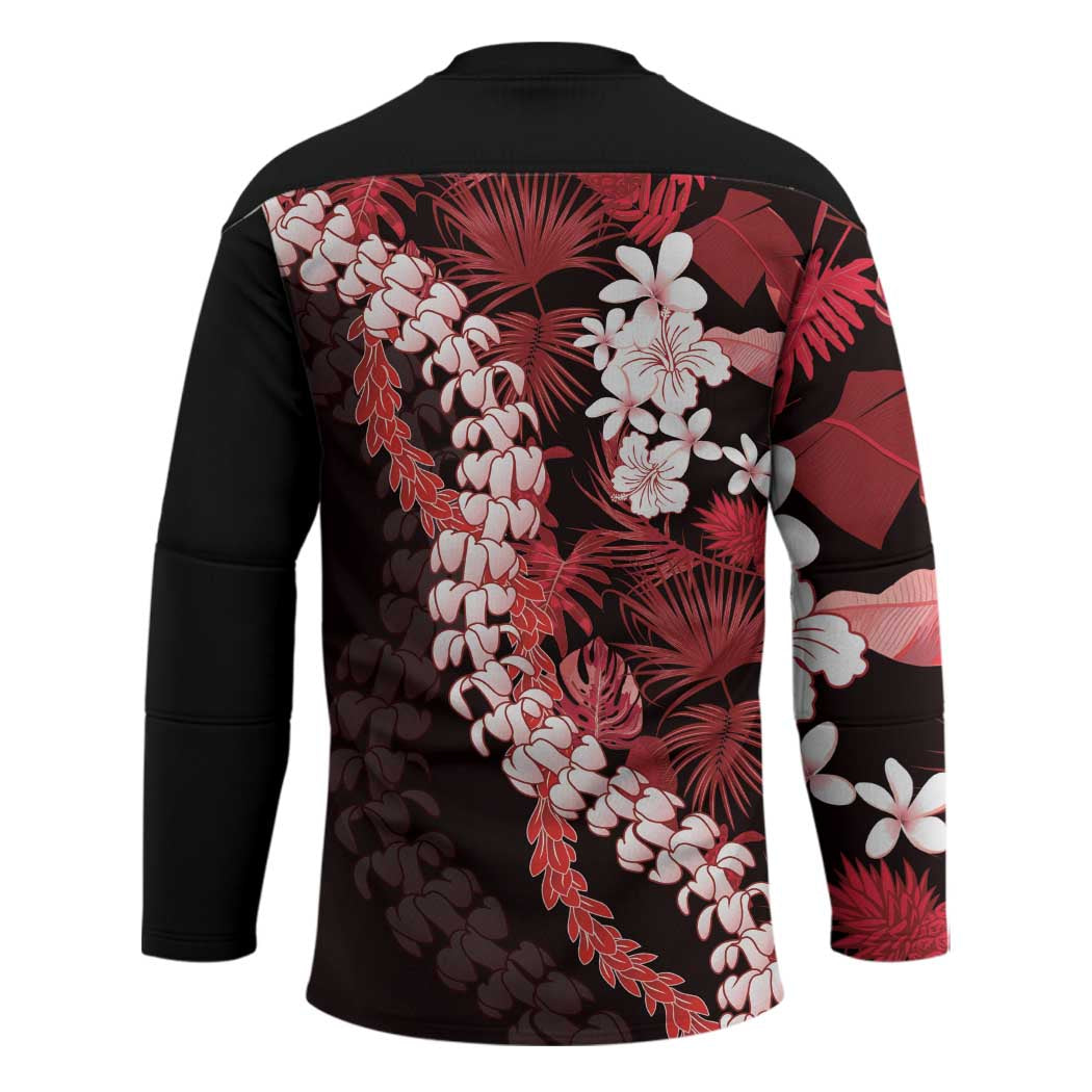 Ulaula Aloha Hawaii Lei Hockey Jersey Tropical Flowers Elegant Vibe - Polynesian Pride
