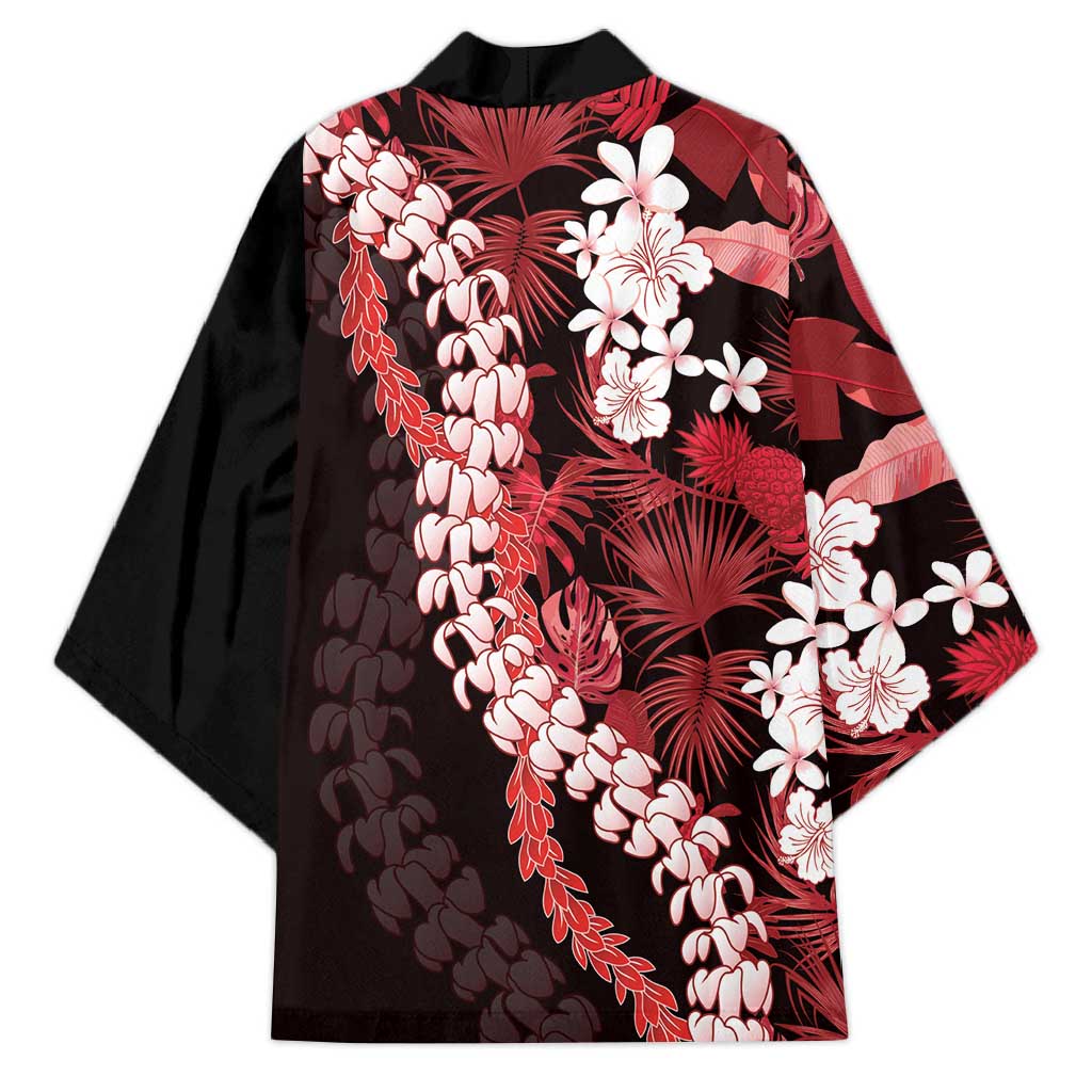 Ulaula Aloha Hawaii Lei Kimono Tropical Flowers Elegant Vibe - Polynesian Pride