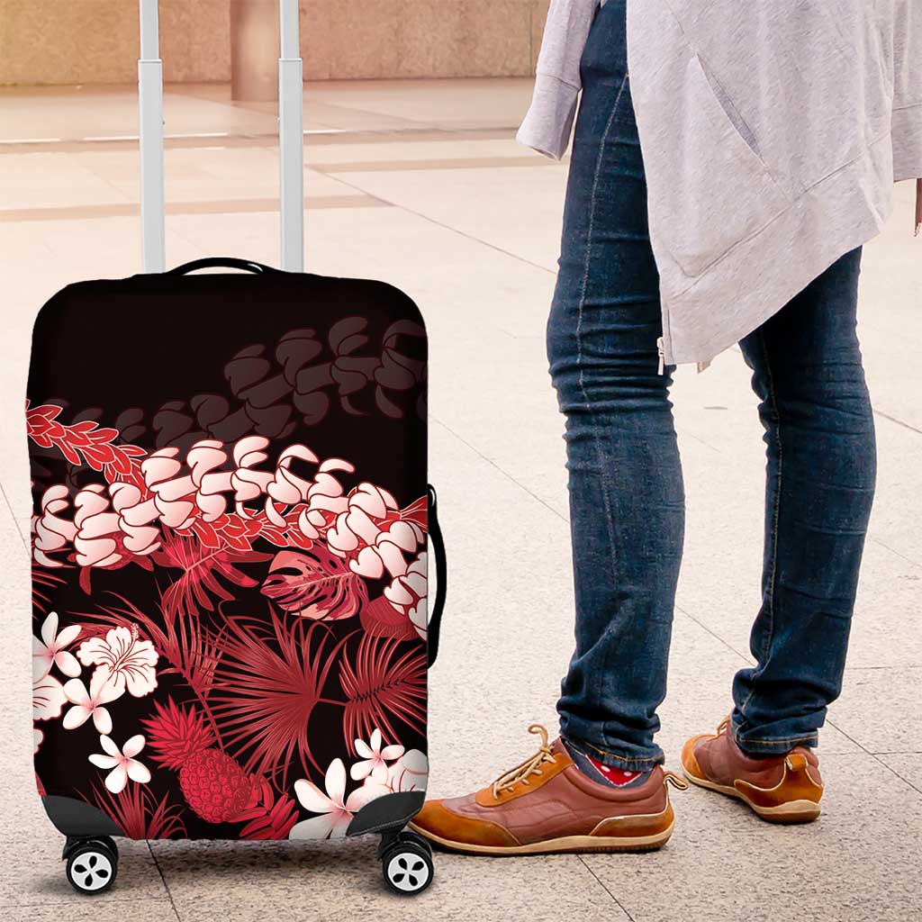 Ulaula Aloha Hawaii Lei Luggage Cover Tropical Flowers Elegant Vibe - Polynesian Pride