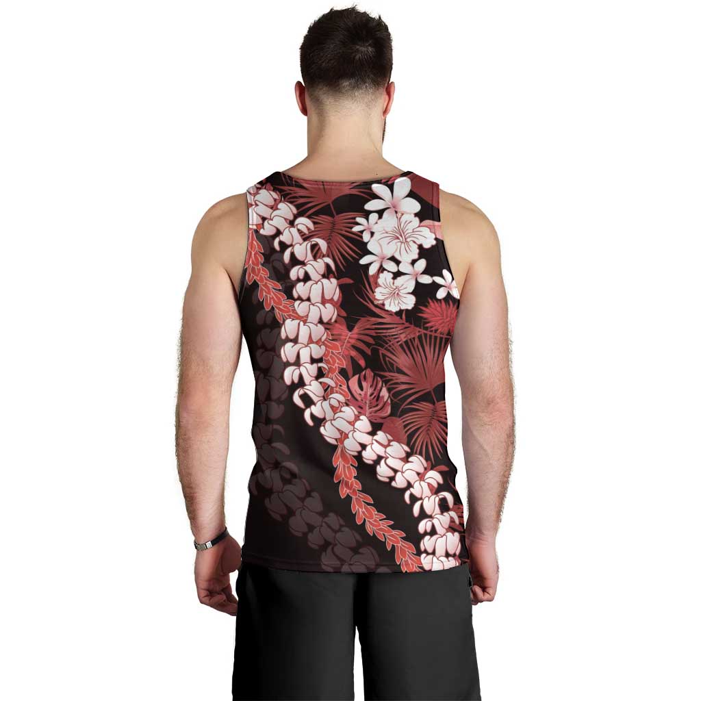 Ulaula Aloha Hawaii Lei Men Tank Top Tropical Flowers Elegant Vibe - Polynesian Pride