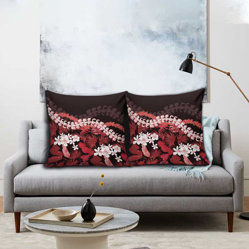 Ulaula Aloha Hawaii Lei Pillow Cover Tropical Flowers Elegant Vibe - Polynesian Pride