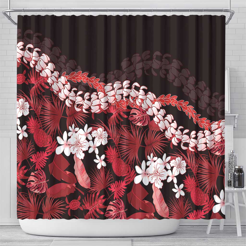 Ulaula Aloha Hawaii Lei Shower Curtain Tropical Flowers Elegant Vibe LT14 - Polynesian Pride