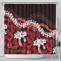 Ulaula Aloha Hawaii Lei Shower Curtain Tropical Flowers Elegant Vibe LT14 - Polynesian Pride