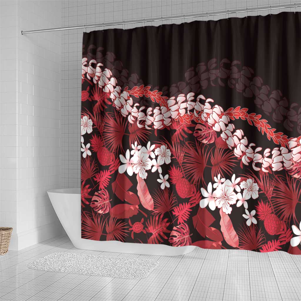 Ulaula Aloha Hawaii Lei Shower Curtain Tropical Flowers Elegant Vibe LT14 - Polynesian Pride
