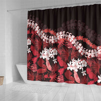 Ulaula Aloha Hawaii Lei Shower Curtain Tropical Flowers Elegant Vibe LT14 - Polynesian Pride