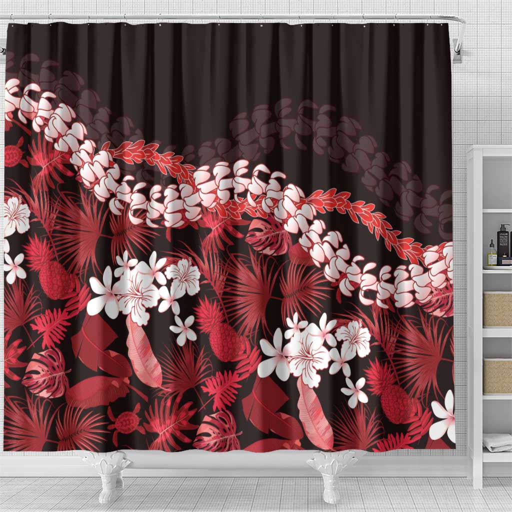 Ulaula Aloha Hawaii Lei Shower Curtain Tropical Flowers Elegant Vibe LT14 - Polynesian Pride