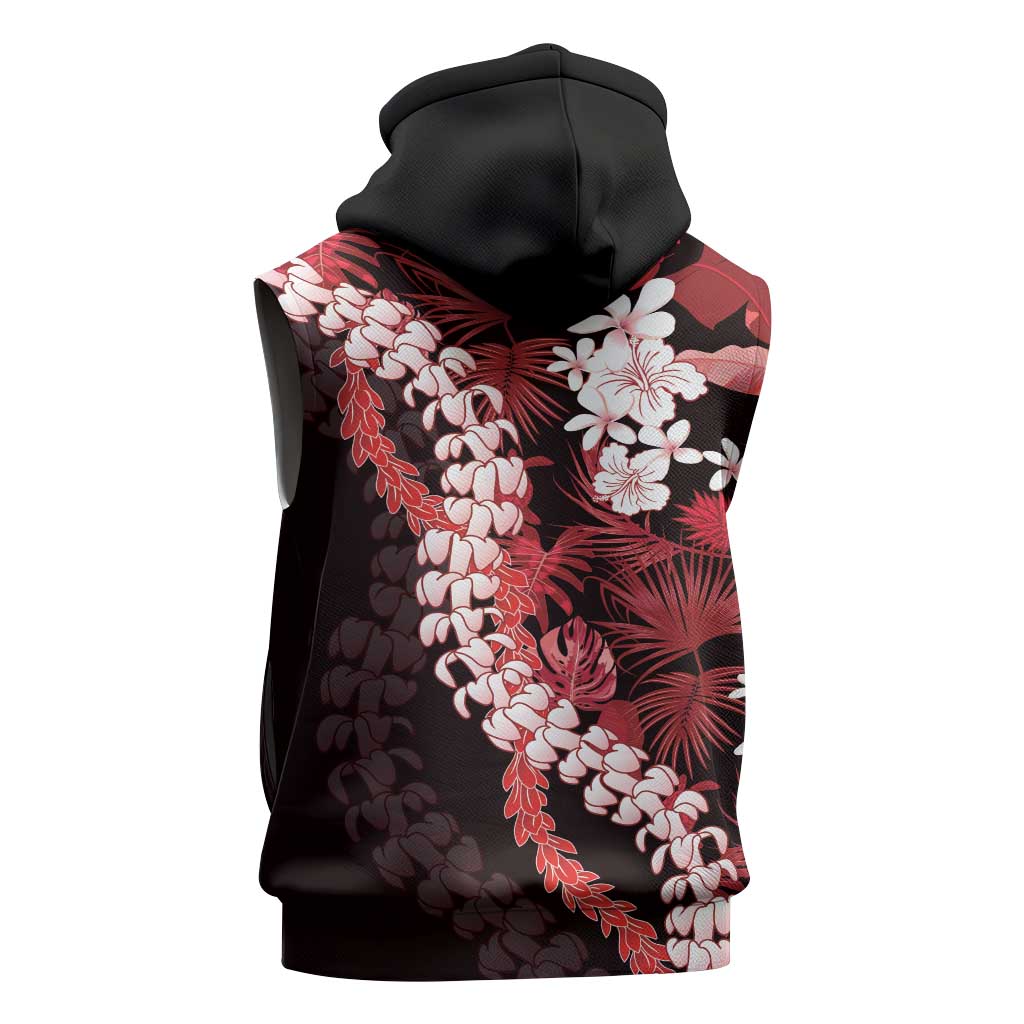Ulaula Aloha Hawaii Lei Sleeveless Hoodie Tropical Flowers Elegant Vibe - Polynesian Pride