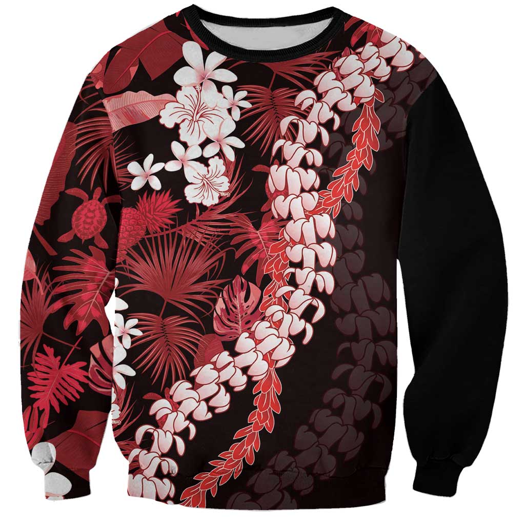 Ulaula Aloha Hawaii Lei Sweatshirt Tropical Flowers Elegant Vibe - Polynesian Pride