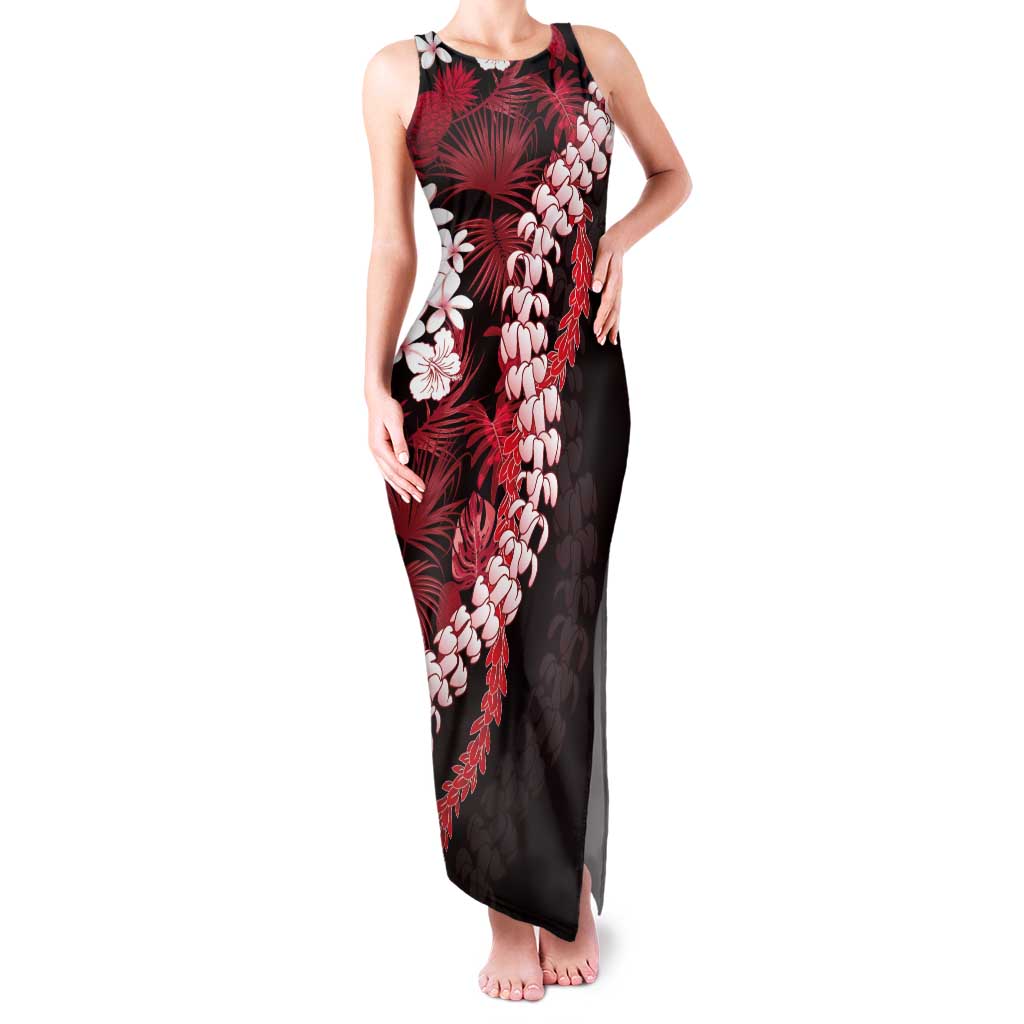 Ulaula Aloha Hawaii Lei Tank Maxi Dress Tropical Flowers Elegant Vibe - Polynesian Pride