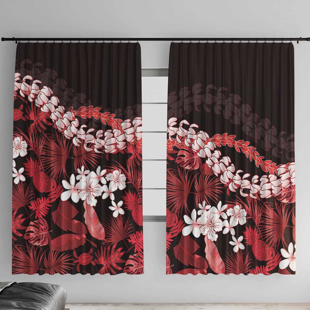Ulaula Aloha Hawaii Lei Window Curtain Tropical Flowers Elegant Vibe - Polynesian Pride