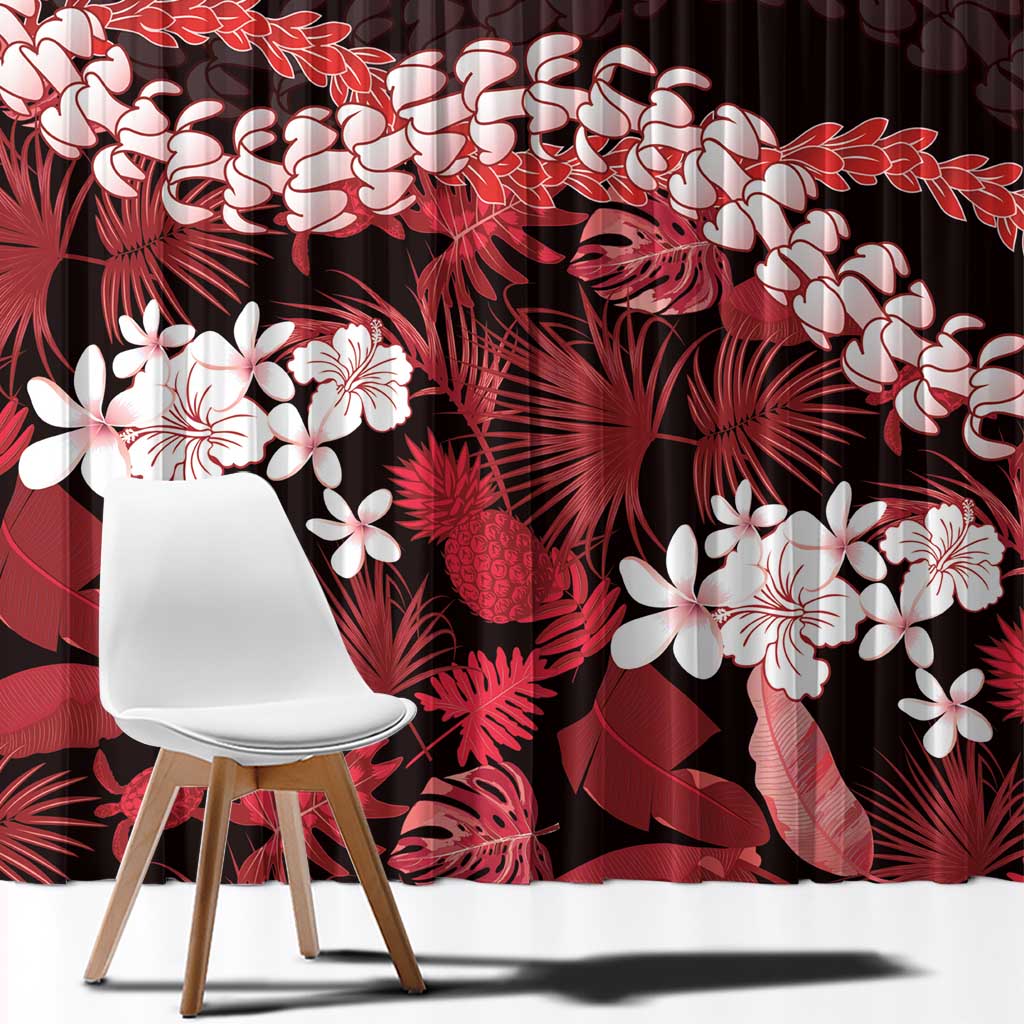 Ulaula Aloha Hawaii Lei Window Curtain Tropical Flowers Elegant Vibe - Polynesian Pride