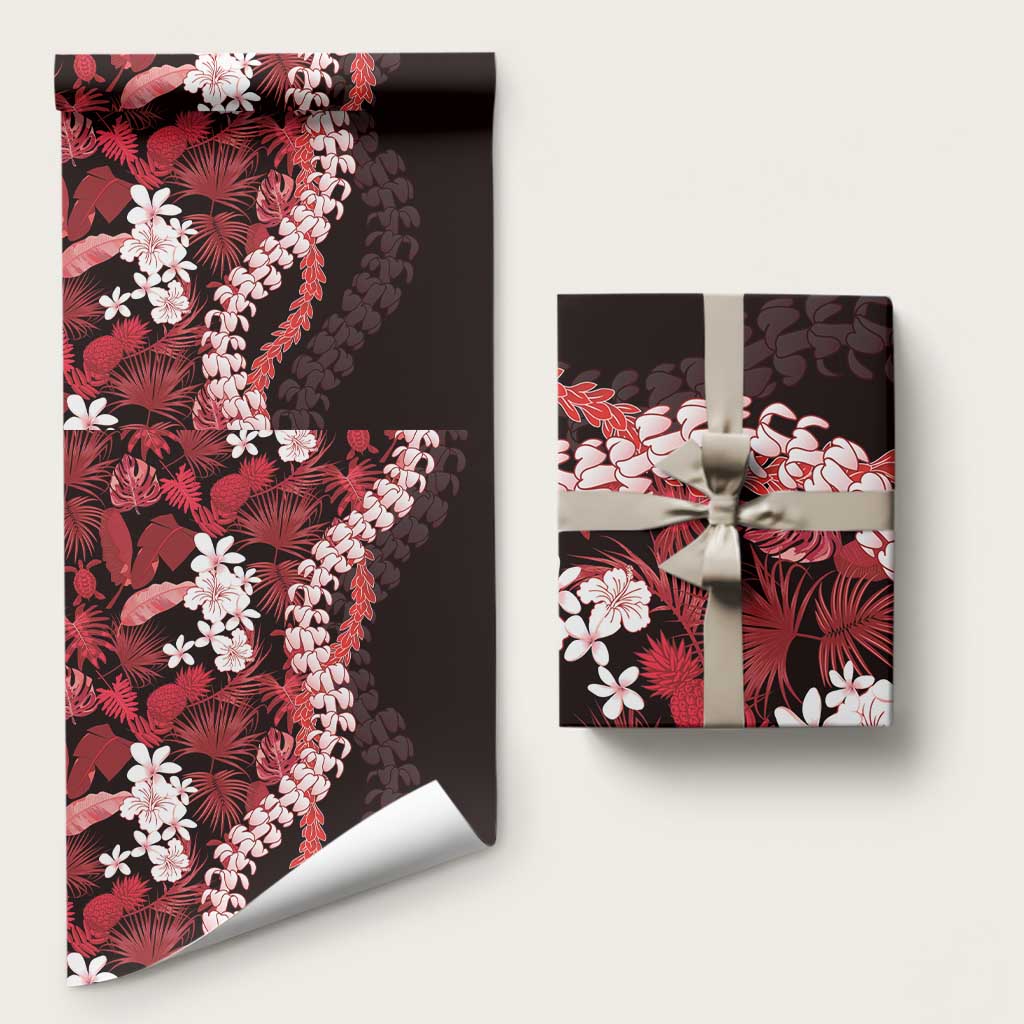 Ulaula Aloha Hawaii Lei Wrapping Paper Tropical Flowers Elegant Vibe - Polynesian Pride