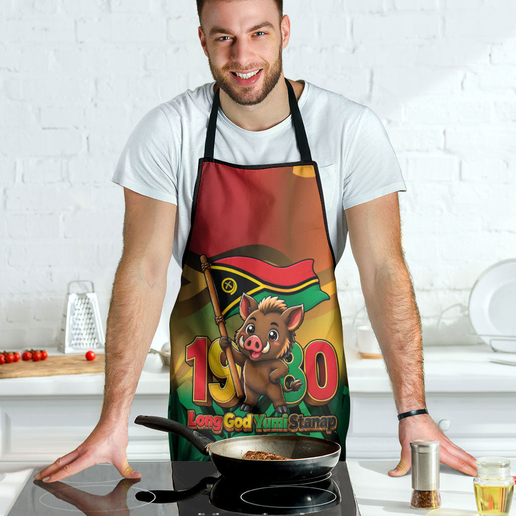 Vanuatu Independence Day Apron Chibi Boar Proud To Be A Ni-Van