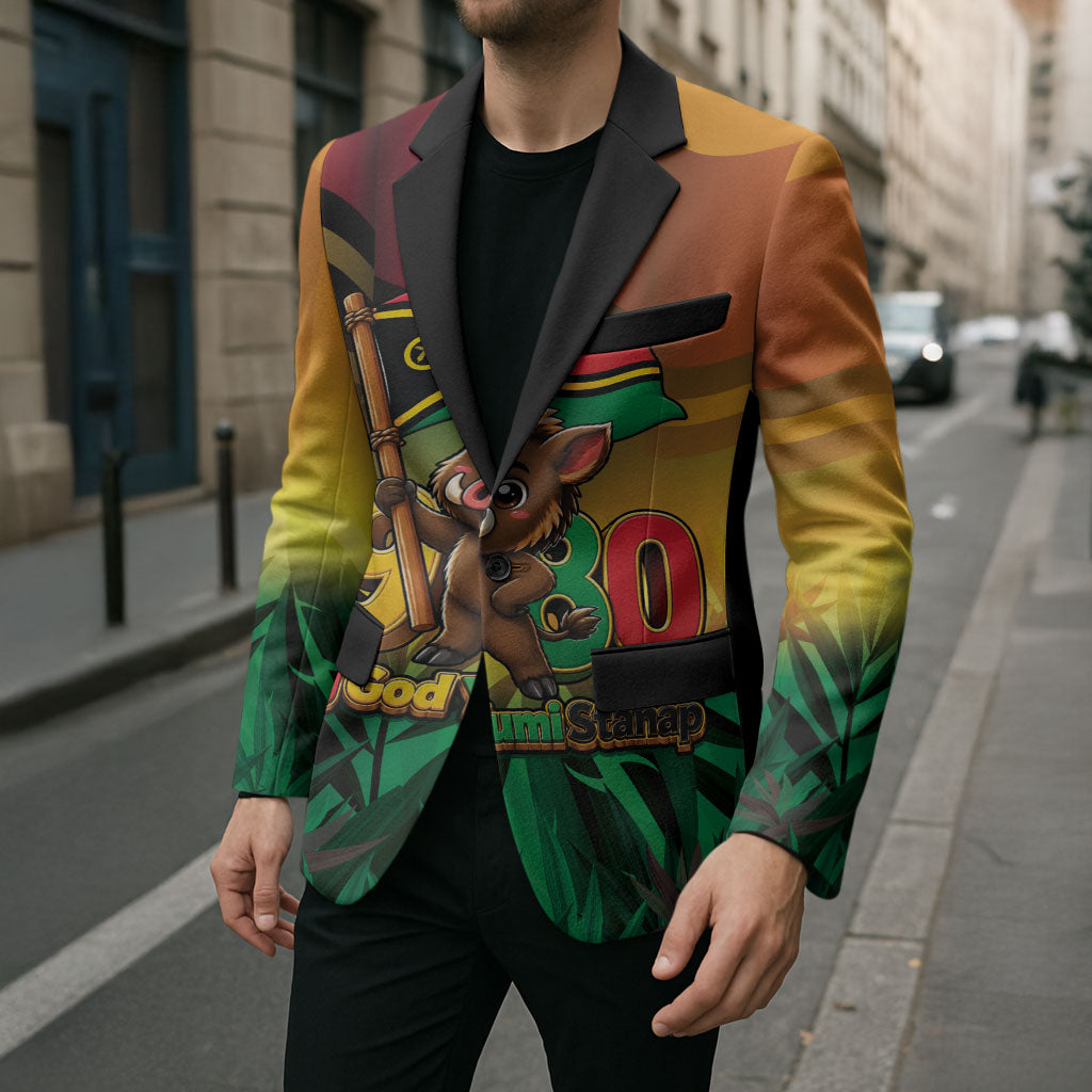 Vanuatu Independence Day Blazer Chibi Boar Proud To Be A Ni-Van