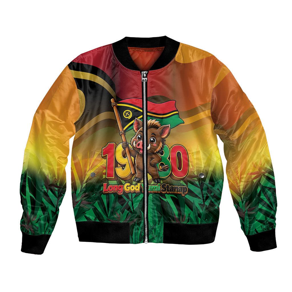 Vanuatu Independence Day Bomber Jacket Chibi Boar Proud To Be A Ni-Van