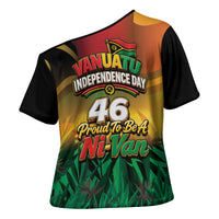 Vanuatu Independence Day Cross Shoulder Shirt Chibi Boar Proud To Be A Ni-Van