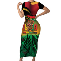 Vanuatu Independence Day Family Matching Short Sleeve Bodycon Dress and Hawaiian Shirt Chibi Boar Proud To Be A Ni-Van