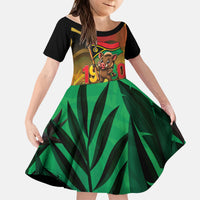 Vanuatu Independence Day Kid Short Sleeve Dress Chibi Boar Proud To Be A Ni-Van