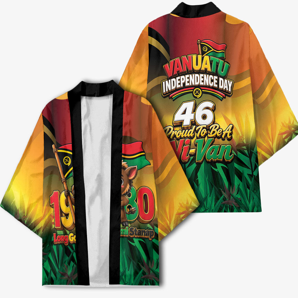 Vanuatu Independence Day Kimono Chibi Boar Proud To Be A Ni-Van