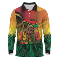 Vanuatu Independence Day Long Sleeve Polo Shirt Chibi Boar Proud To Be A Ni-Van