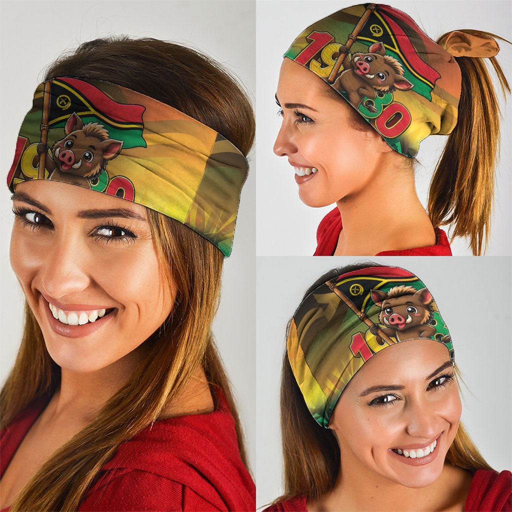 Vanuatu Independence Day Neck Gaiter Chibi Boar Proud To Be A Ni-Van