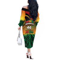 Vanuatu Independence Day Off The Shoulder Long Sleeve Dress Chibi Boar Proud To Be A Ni-Van