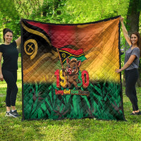 Vanuatu Independence Day Quilt Chibi Boar Proud To Be A Ni-Van