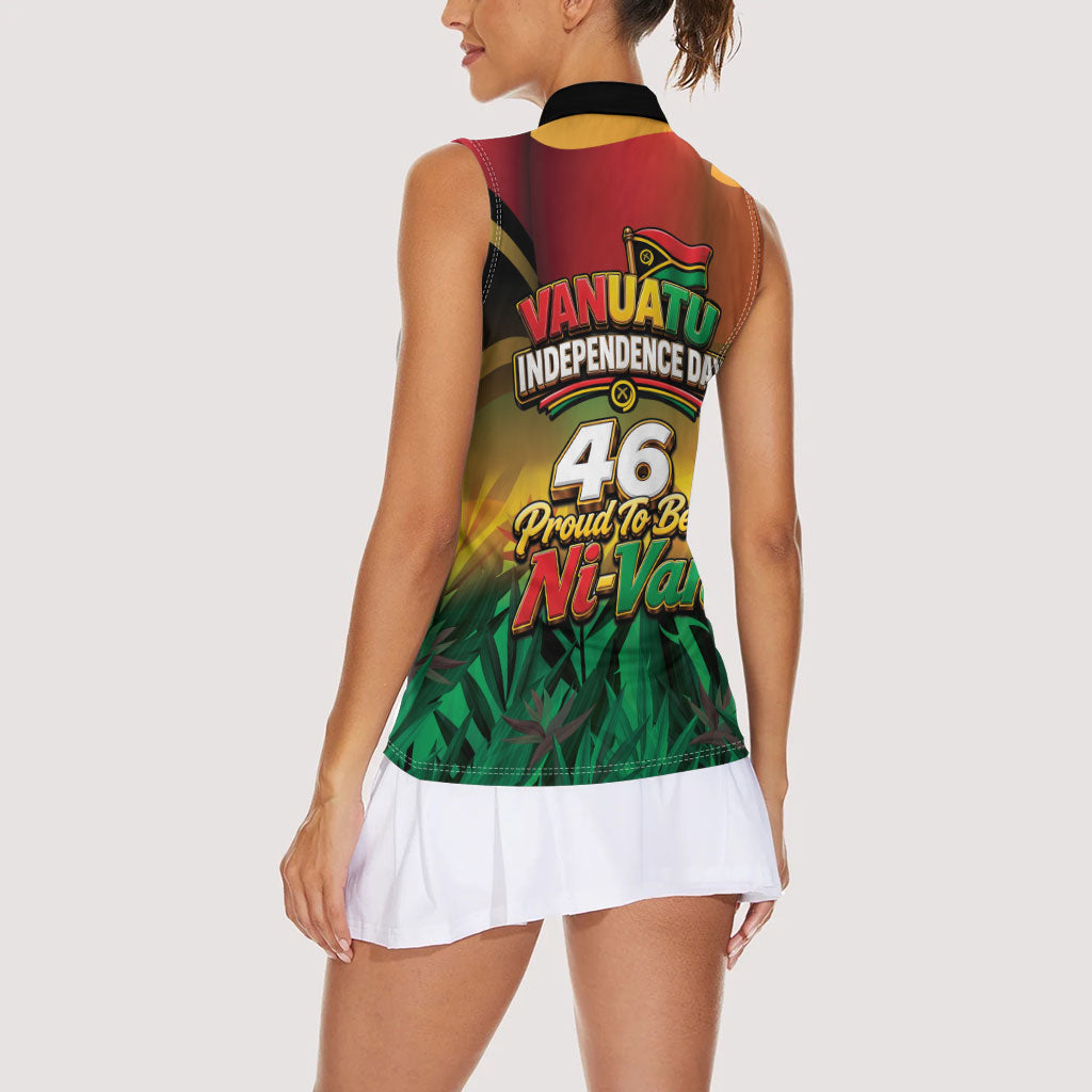 Vanuatu Independence Day Women Sleeveless Polo Shirt Chibi Boar Proud To Be A Ni-Van