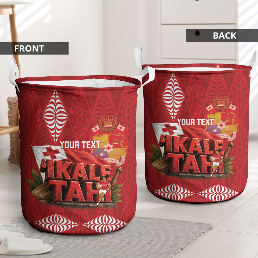 Tonga Rugby Custom Laundry Basket 2026 Go Ikale Tahi Ngatu Pattern