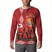 Tonga Rugby Custom Button Sweatshirt 2026 Go Ikale Tahi Ngatu Pattern