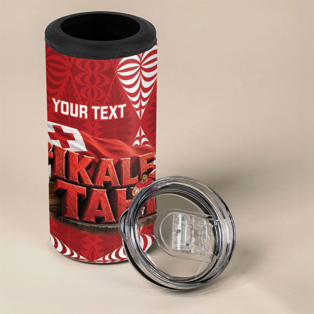 Tonga Rugby Custom 4 in 1 Can Cooler Tumbler 2026 Go Ikale Tahi Ngatu Pattern