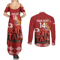 Tonga Rugby Custom Couples Matching Summer Maxi Dress and Long Sleeve Button Shirt 2026 Go Ikale Tahi Ngatu Pattern