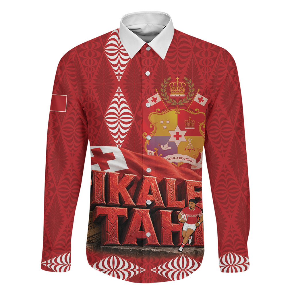 Tonga Rugby Custom Family Matching Puletasi and Hawaiian Shirt 2026 Go Ikale Tahi Ngatu Pattern