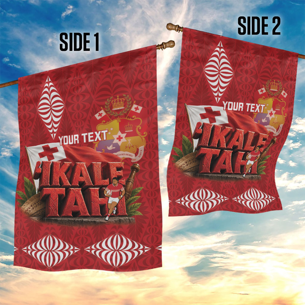Tonga Rugby Custom Garden Flag 2026 Go Ikale Tahi Ngatu Pattern