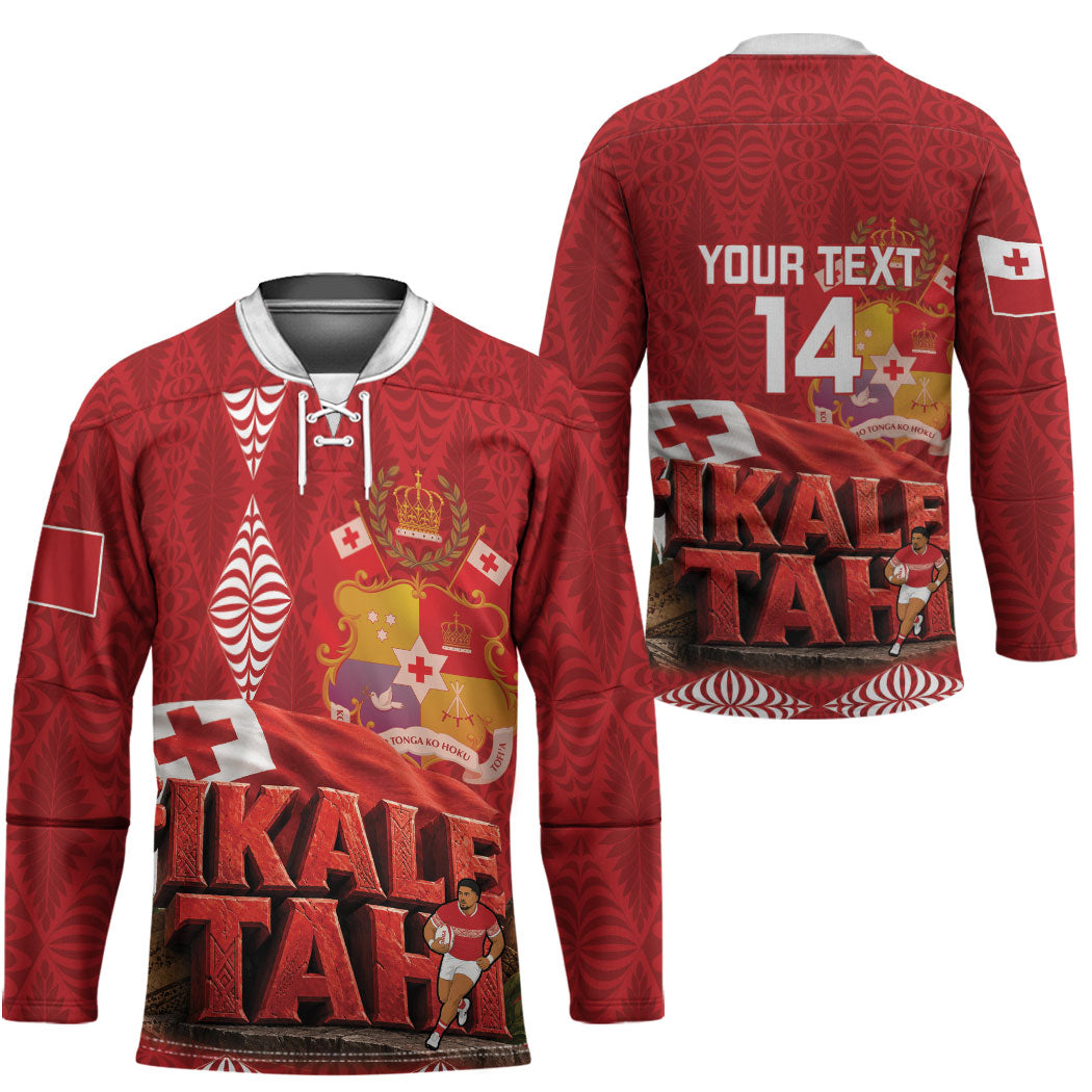 Tonga Rugby Custom Hockey Jersey 2026 Go Ikale Tahi Ngatu Pattern