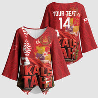 Tonga Rugby Custom Kimono Sleeve Blouse 2026 Go Ikale Tahi Ngatu Pattern