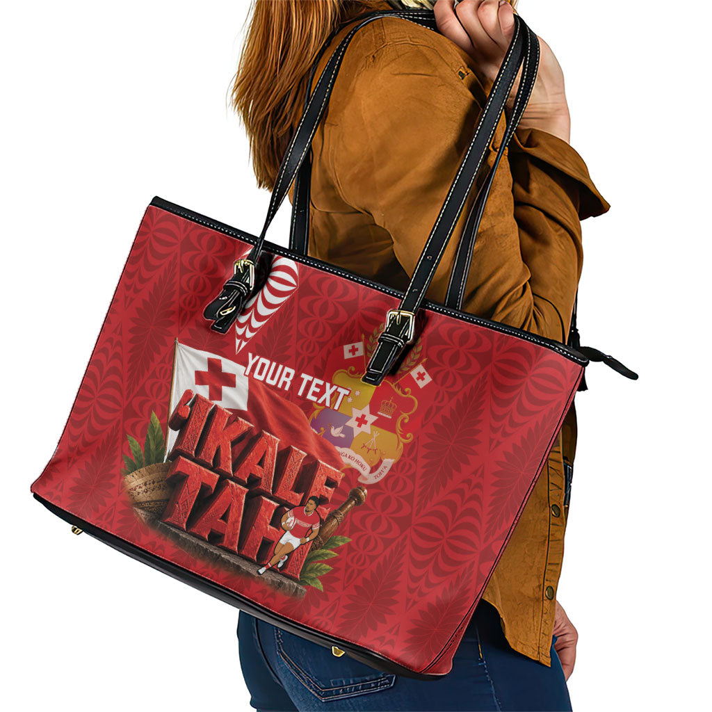 Tonga Rugby Custom Leather Tote Bag 2026 Go Ikale Tahi Ngatu Pattern