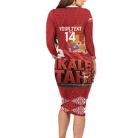Tonga Rugby Custom Long Sleeve Bodycon Dress 2026 Go Ikale Tahi Ngatu Pattern