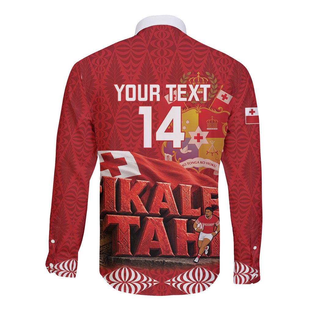 Tonga Rugby Custom Long Sleeve Button Shirt 2026 Go Ikale Tahi Ngatu Pattern