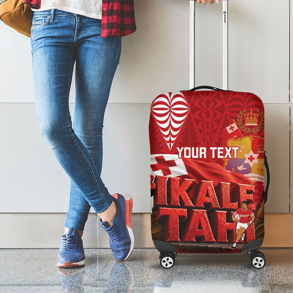 Tonga Rugby Custom Luggage Cover 2026 Go Ikale Tahi Ngatu Pattern