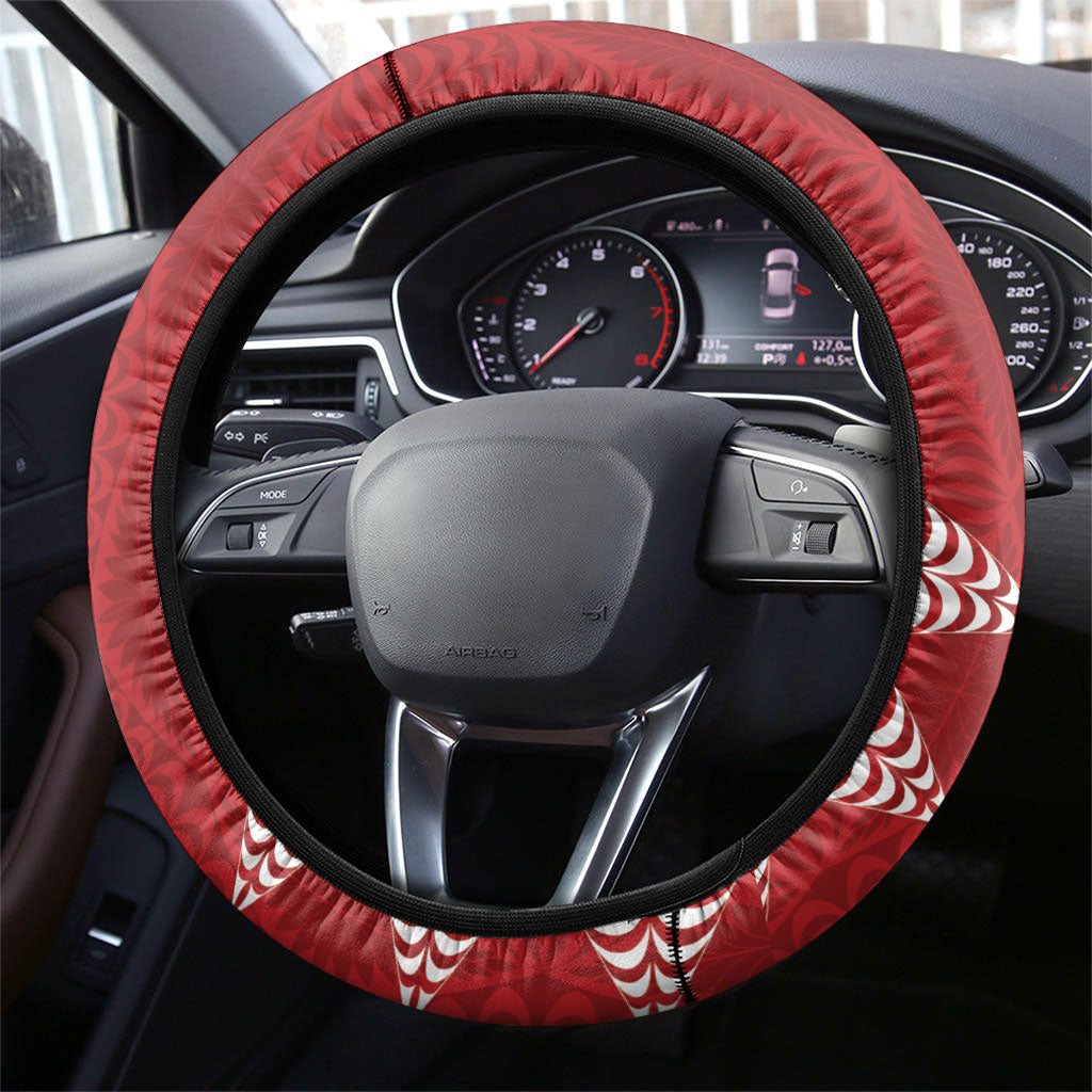 Tonga Rugby Steering Wheel Cover 2026 Go Ikale Tahi Ngatu Pattern