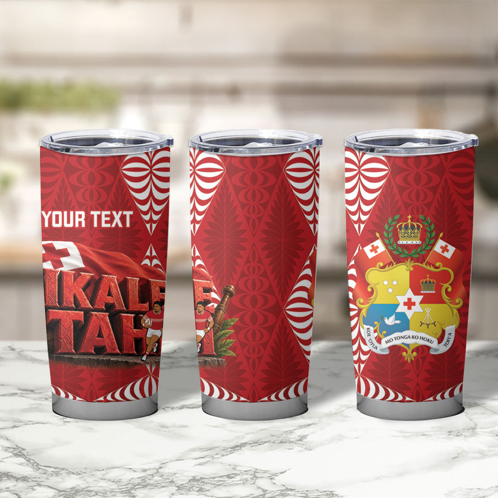 Tonga Rugby Custom Tumbler Cup 2026 Go Ikale Tahi Ngatu Pattern