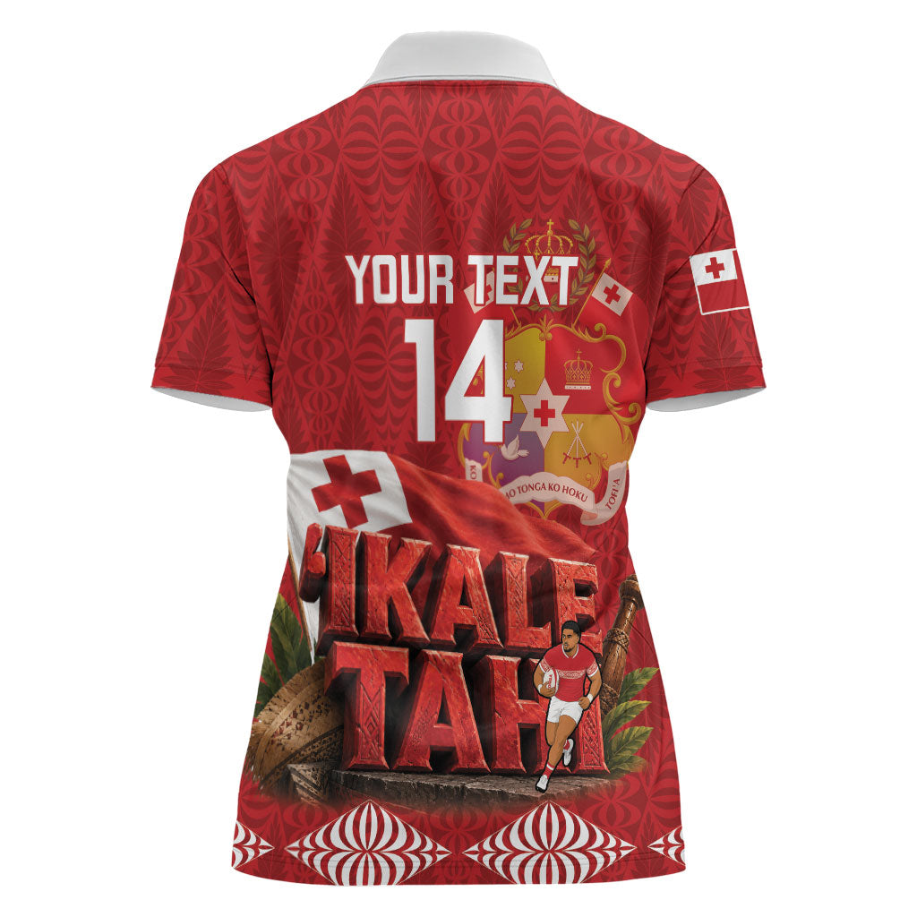 Tonga Rugby Custom Women Polo Shirt 2026 Go Ikale Tahi Ngatu Pattern